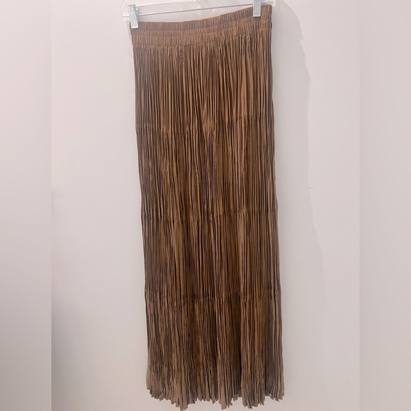 Vintage Longhorn Crinkle Bemberg Rayon Maxi Skirt – Made in USA - Picture 3 of 3